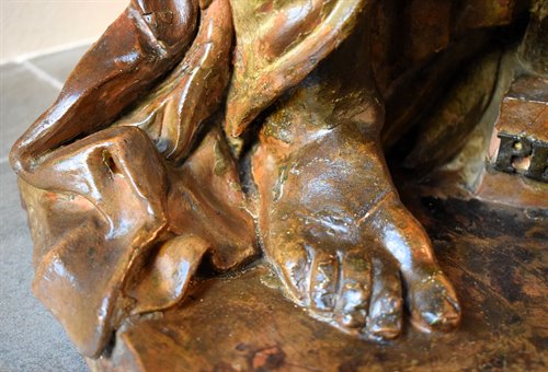 "Saint Peter" Bronze and terracotta sculpture